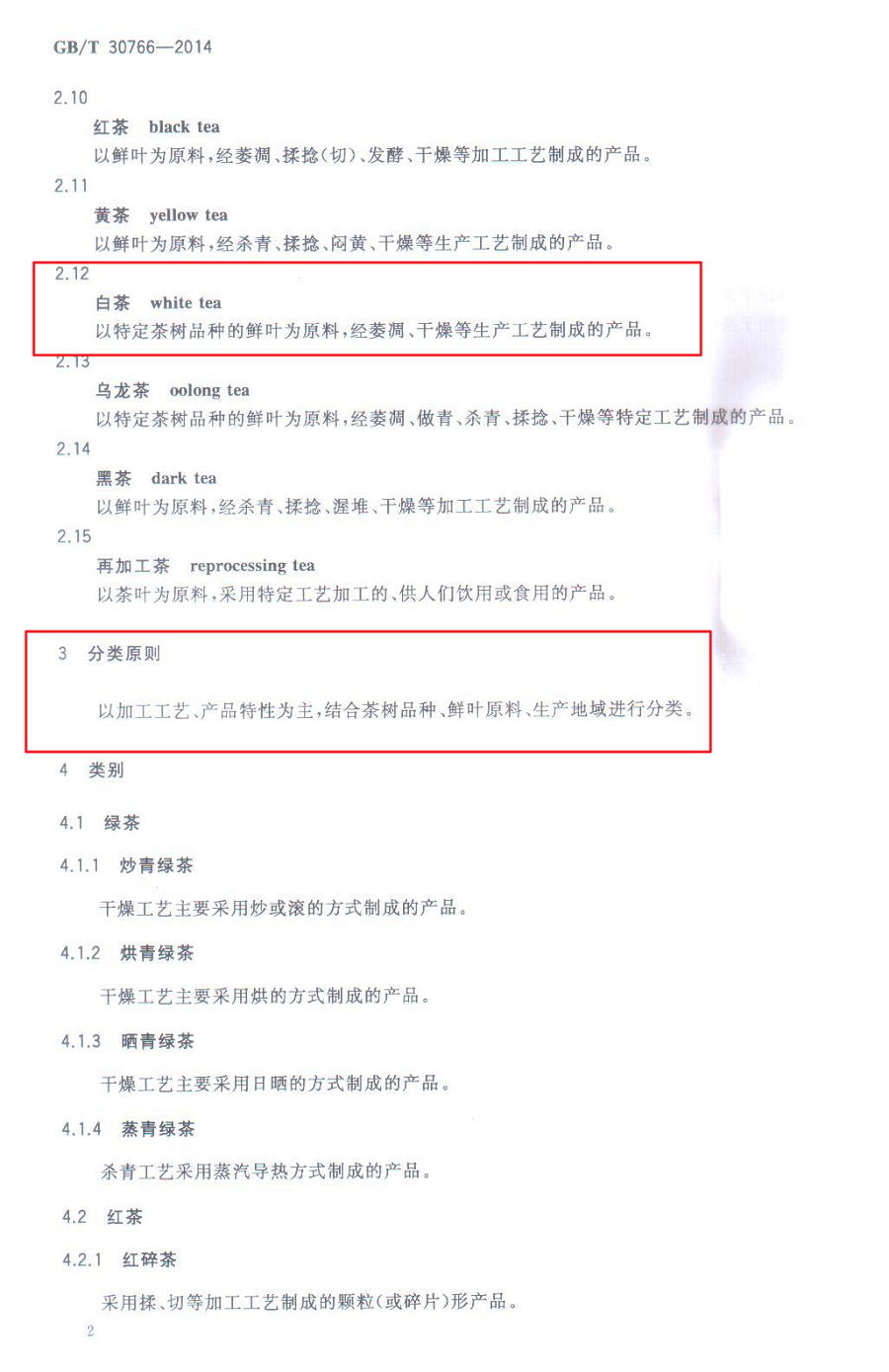 GB/T 30766-2014 茶葉分類標準