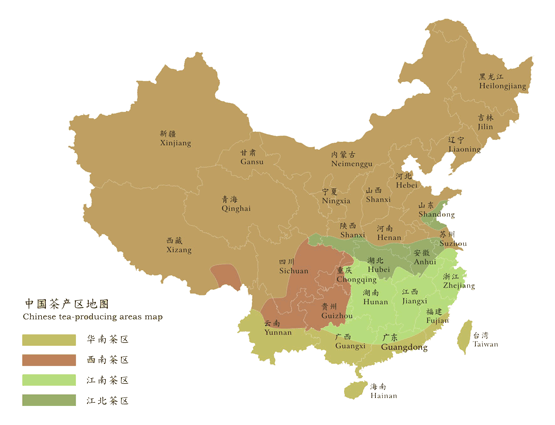 茶葉的分類(lèi)及茶區(qū)分布